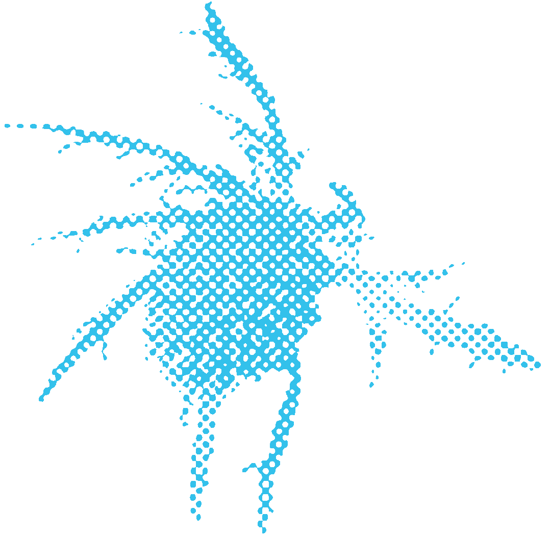 a blue flower with a halftone pattern